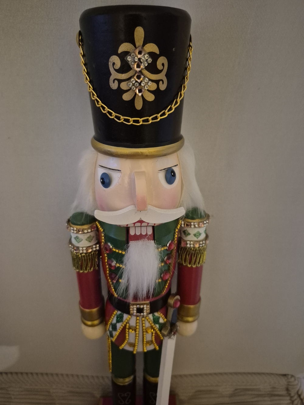 Nutcracker Soldier Figurine in Red & Black Like New
